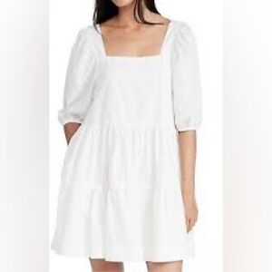 En Saison white poplin tiered mini dress Sz XS